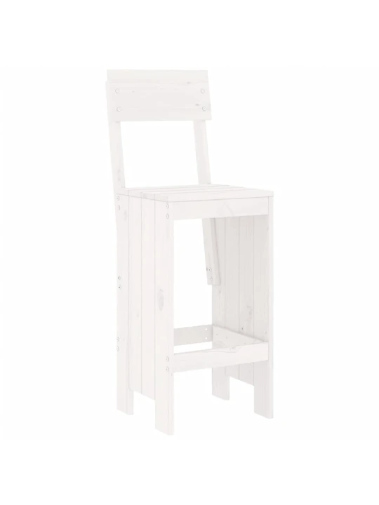 Baro taburetės, 2vnt., baltos, 40x48,5x115,5cm, pušies masyvas