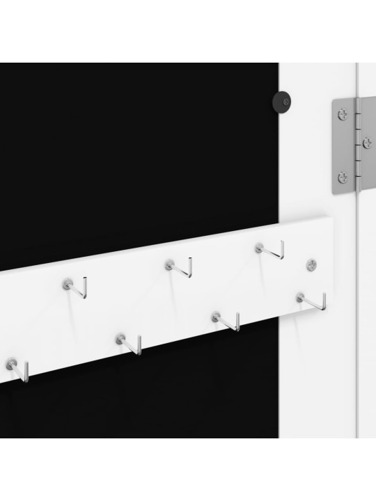 Veidrodinė papuošalų spintelė, balta, 30x8,5x90cm, sieninė