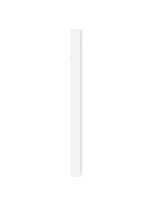 Veidrodinė papuošalų spintelė, balta, 30x8,5x106cm, sieninė