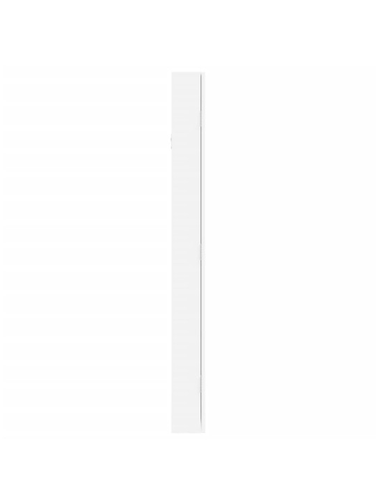 Veidrodinė papuošalų spintelė, balta, 37,5x10x106cm, sieninė