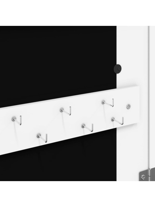 Veidrodinė papuošalų spintelė su LED, balta, laisvai pastatoma