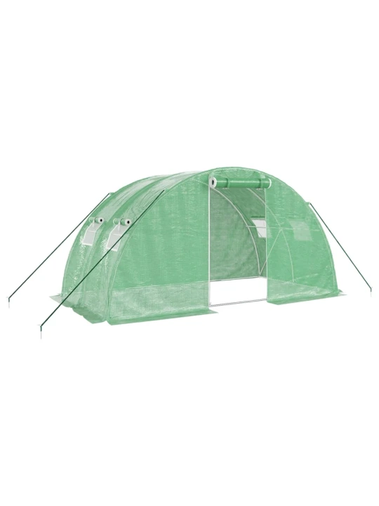 Šiltnamis su plieno rėmu, žalios spalvos, 4x2x2m, 8m²
