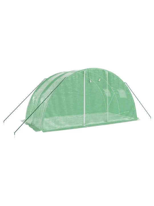 Šiltnamis su plieno rėmu, žalios spalvos, 4x2x2m, 8m²