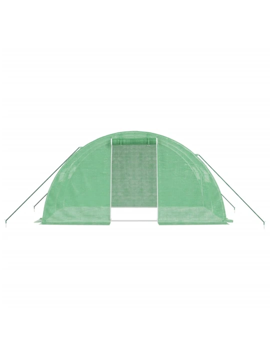 Šiltnamis su plieno rėmu, žalios spalvos, 4x2x2m, 8m²