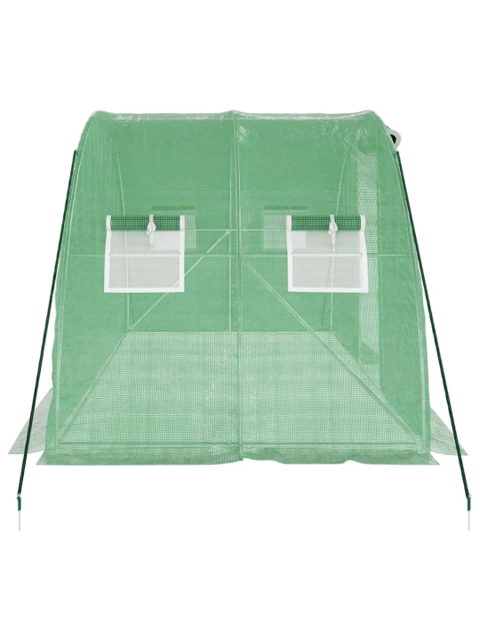 Šiltnamis su plieno rėmu, žalios spalvos, 4x2x2m, 8m²