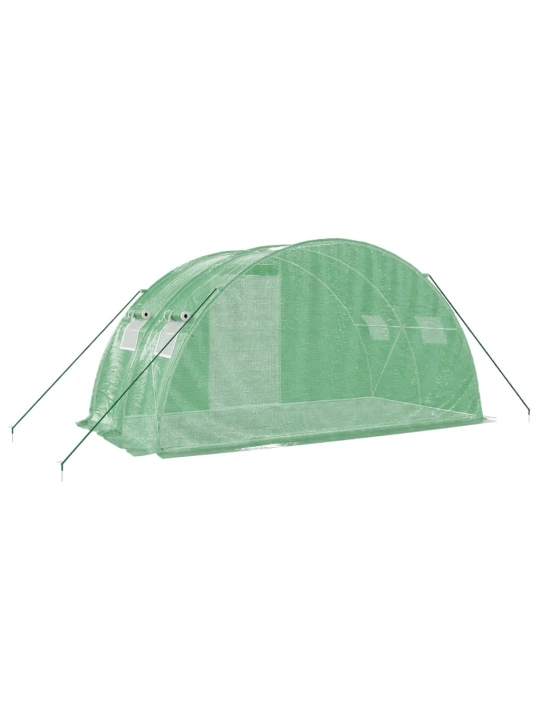 Šiltnamis su plieno rėmu, žalios spalvos, 4x2x2m, 8m²