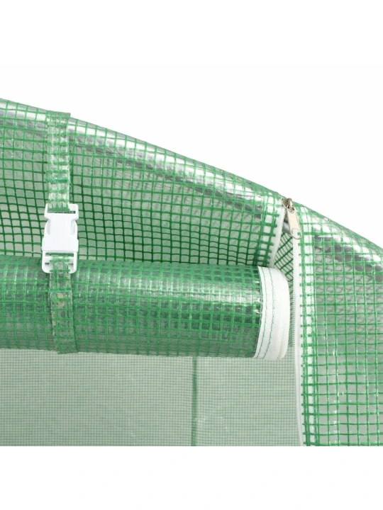 Šiltnamis su plieno rėmu, žalios spalvos, 4x2x2m, 8m²