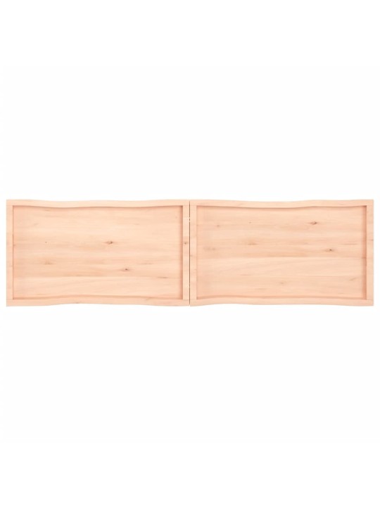 Stalviršis, 220x60x6cm, ąžuolo medienos masyvas, su gyvu kraštu