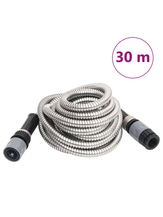 Sodo žarna su purškimo antgaliu, sidabrinė, 0,6", 30 m, plienas