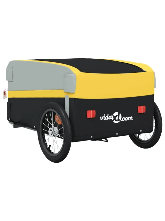 Dviračio priekaba, juodos ir geltonos spalvos, 45kg, geležis