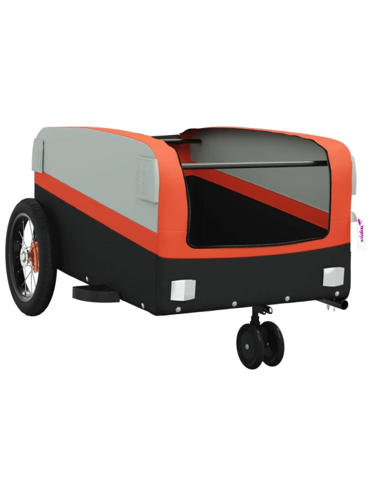 Dviračio priekaba, juodos ir oranžinės spalvos, 30kg, geležis
