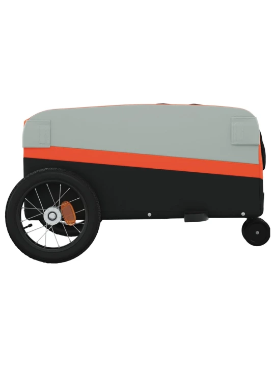 Dviračio priekaba, juodos ir oranžinės spalvos, 30kg, geležis
