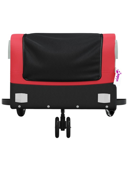 Dviračio priekaba, juodos ir raudonos spalvos, 30kg, geležis
