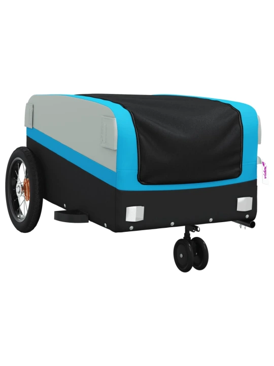 Dviračio priekaba, juodos ir mėlynos spalvos, 30kg, geležis