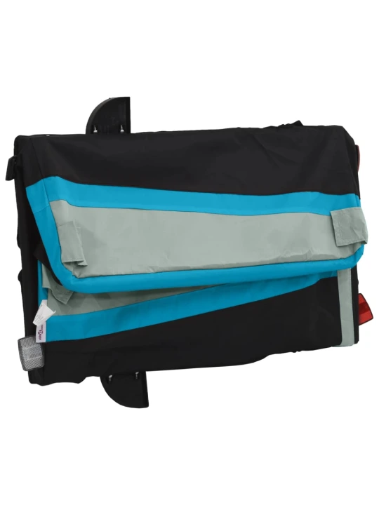 Dviračio priekaba, juodos ir mėlynos spalvos, 30kg, geležis