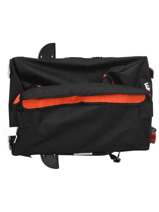 Dviračio priekaba, juodos ir oranžinės spalvos, 30kg, geležis