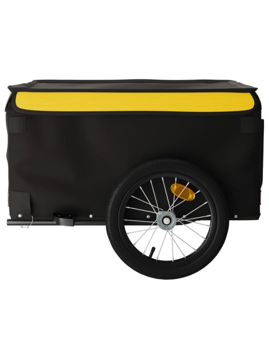Dviračio priekaba, juodos ir geltonos spalvos, 45kg, geležis