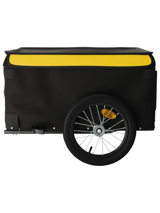 Dviračio priekaba, juodos ir geltonos spalvos, 45kg, geležis