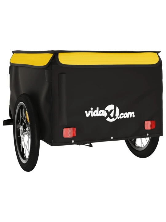 Dviračio priekaba, juodos ir geltonos spalvos, 45kg, geležis