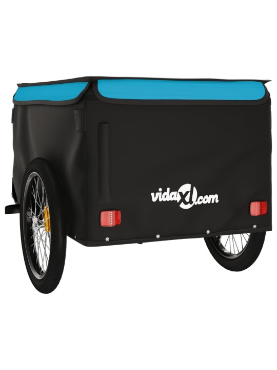 Dviračio priekaba, juodos ir mėlynos spalvos, 45kg, geležis