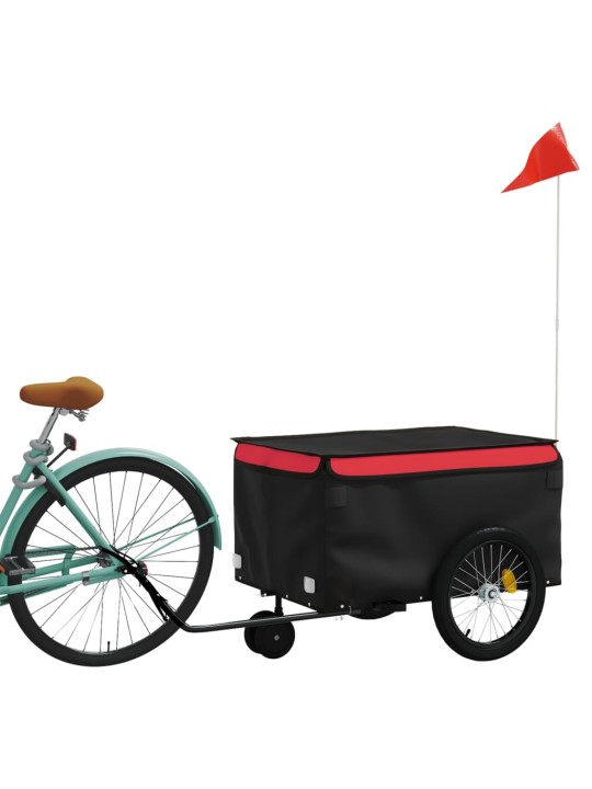 Dviračio priekaba, juodos ir raudonos spalvos, 30kg, geležis