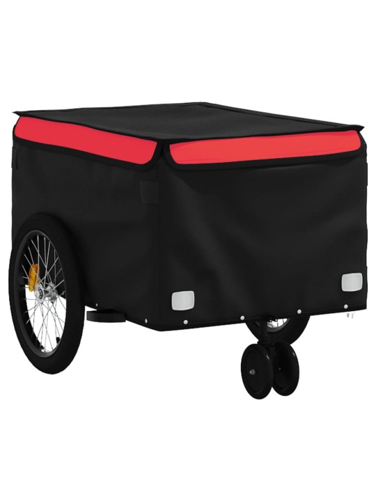 Dviračio priekaba, juodos ir raudonos spalvos, 30kg, geležis