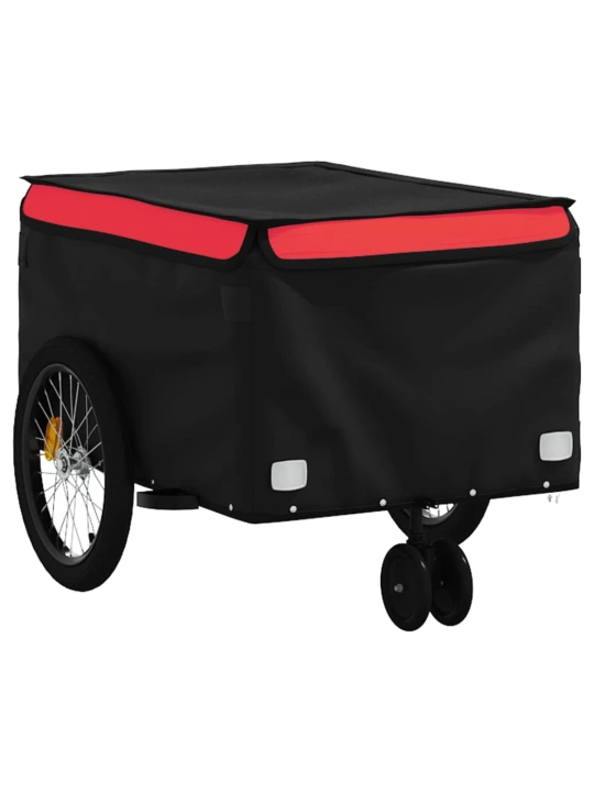 Dviračio priekaba, juodos ir raudonos spalvos, 30kg, geležis
