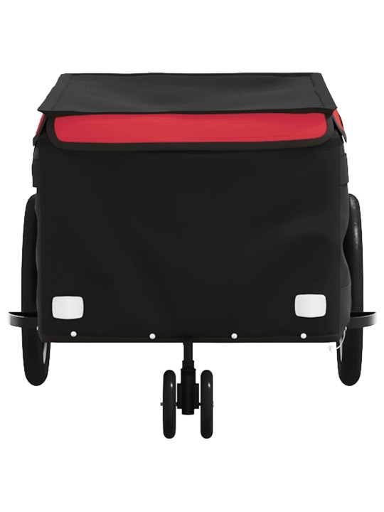 Dviračio priekaba, juodos ir raudonos spalvos, 30kg, geležis