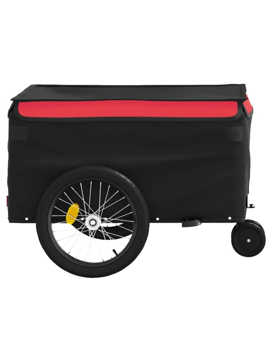 Dviračio priekaba, juodos ir raudonos spalvos, 30kg, geležis