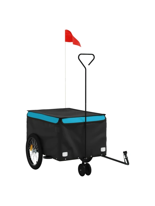 Dviračio priekaba, juodos ir mėlynos spalvos, 30kg, geležis