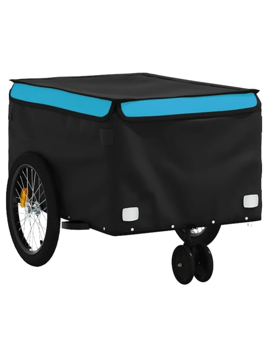 Dviračio priekaba, juodos ir mėlynos spalvos, 30kg, geležis