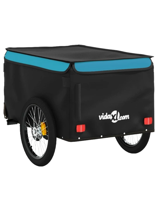 Dviračio priekaba, juodos ir mėlynos spalvos, 30kg, geležis