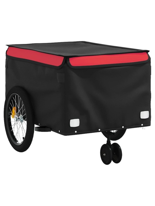 Dviračio priekaba, juodos ir raudonos spalvos, 45kg, geležis