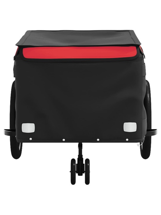Dviračio priekaba, juodos ir raudonos spalvos, 45kg, geležis