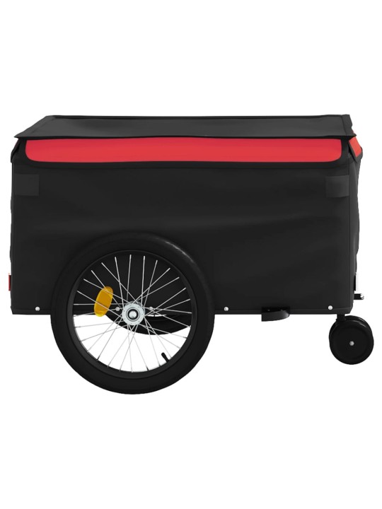 Dviračio priekaba, juodos ir raudonos spalvos, 45kg, geležis