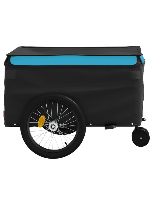 Dviračio priekaba, juodos ir mėlynos spalvos, 45kg, geležis