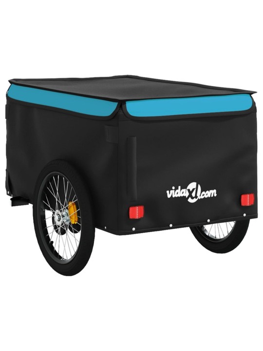 Dviračio priekaba, juodos ir mėlynos spalvos, 45kg, geležis