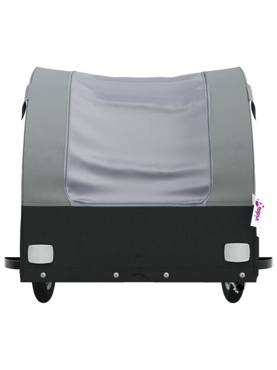 Dviračio priekaba, juodos ir pilkos spalvos, 45kg, geležis
