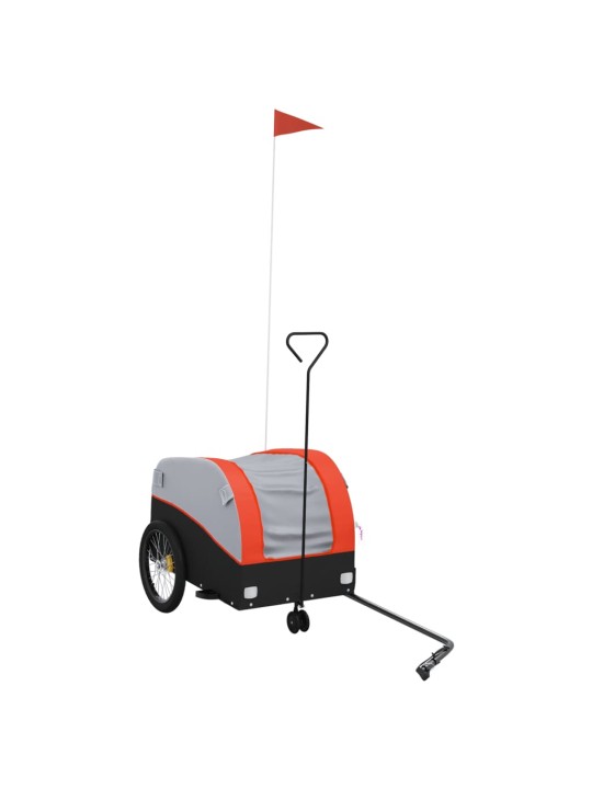 Dviračio priekaba, juodos ir oranžinės spalvos, 30kg, geležis