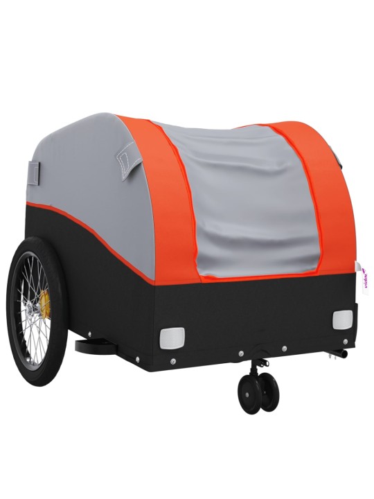 Dviračio priekaba, juodos ir oranžinės spalvos, 30kg, geležis