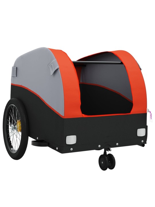 Dviračio priekaba, juodos ir oranžinės spalvos, 30kg, geležis