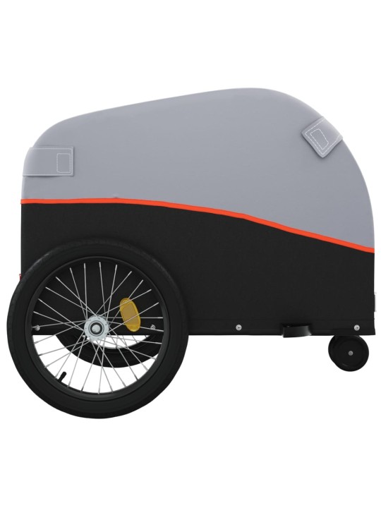 Dviračio priekaba, juodos ir oranžinės spalvos, 30kg, geležis
