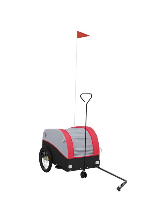 Dviračio priekaba, juodos ir raudonos spalvos, 30kg, geležis