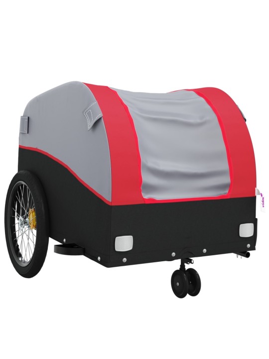 Dviračio priekaba, juodos ir raudonos spalvos, 30kg, geležis