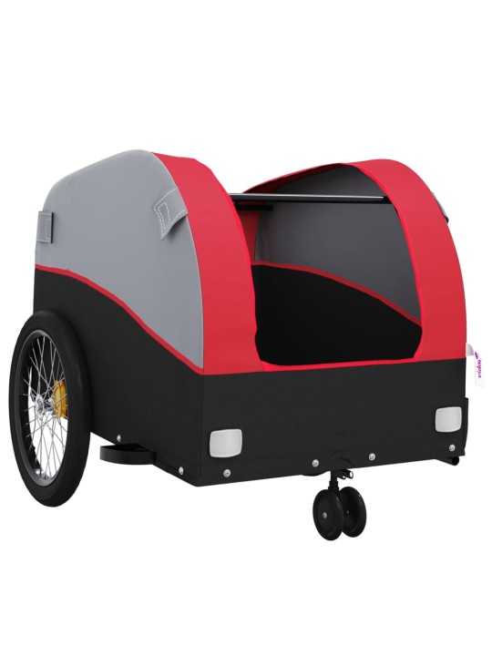 Dviračio priekaba, juodos ir raudonos spalvos, 30kg, geležis