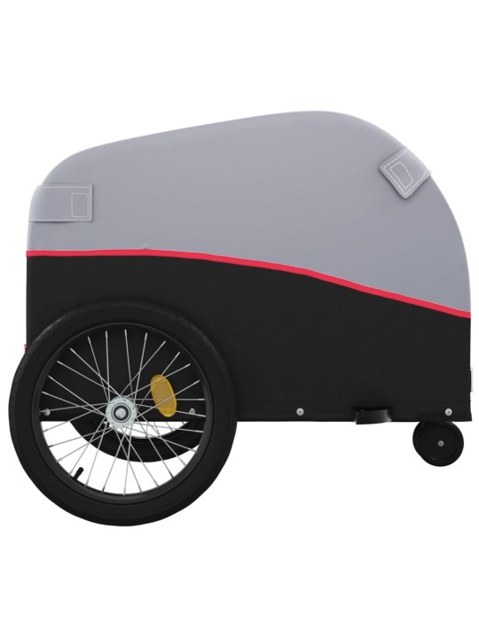 Dviračio priekaba, juodos ir raudonos spalvos, 30kg, geležis