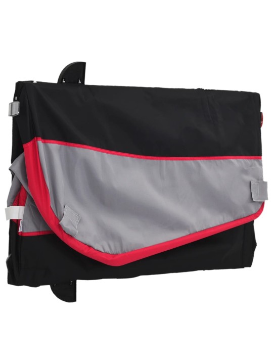 Dviračio priekaba, juodos ir raudonos spalvos, 30kg, geležis