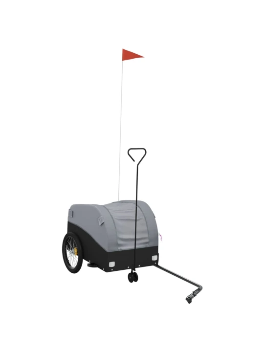 Dviračio priekaba, juodos ir pilkos spalvos, 30kg, geležis