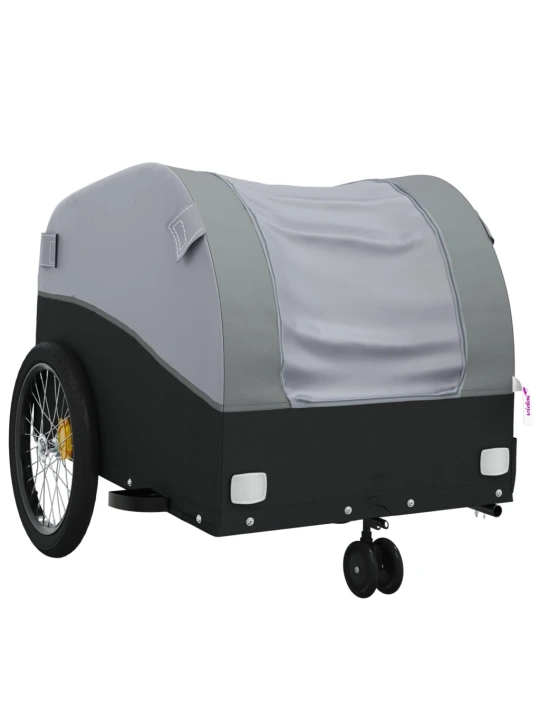 Dviračio priekaba, juodos ir pilkos spalvos, 30kg, geležis