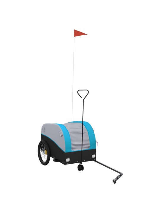 Dviračio priekaba, juodos ir mėlynos spalvos, 30kg, geležis